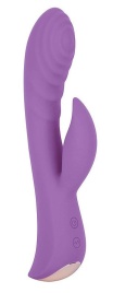 Фиолетовый вибромассажер-кролик 5  Silicone Ripple Passion - 19,1 см.