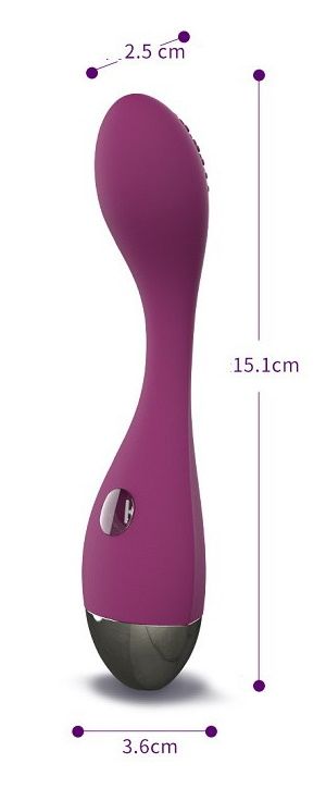 Фиолетовый вибромассажер G-Spot Evelyn - 15,1 см.