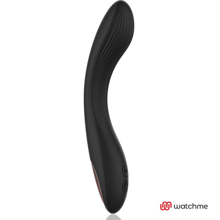 Черный вибратор с пультом-часами Anne s Desire Curve G-Spot Vibe Wireless Watchme - 20,5 см.