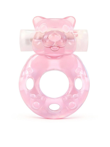 Розовое эрекционное виброкольцо в форме мишки