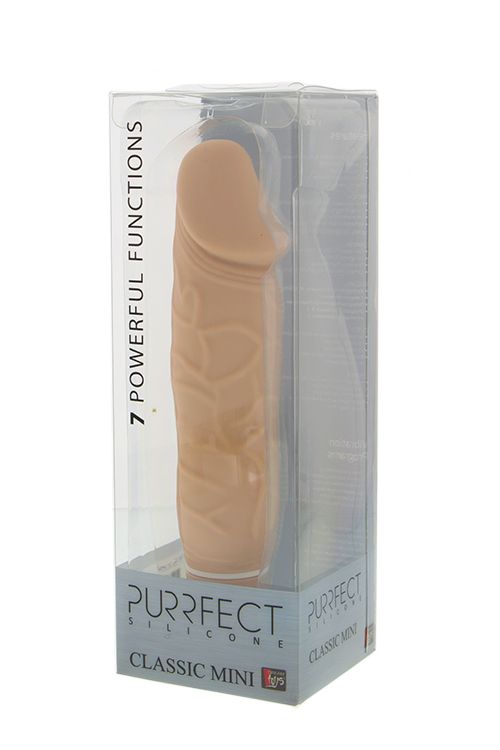 Телесный вибратор PURRFECT SILICONE CLASSIC MINI - 15 см.