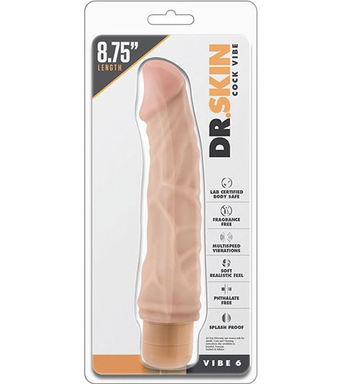 Телесный вибратор Cock Vibe 6 - 22,8 см.