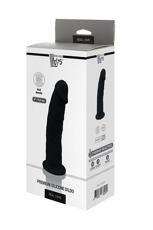 Черный фаллоимитатор-реалистик DILDO 6INCH - 15,2 см.