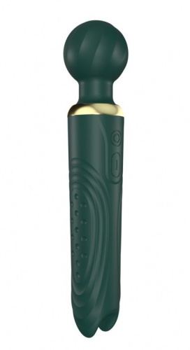 Зеленый двусторонний вибратор-wand Secwell - 22 см.