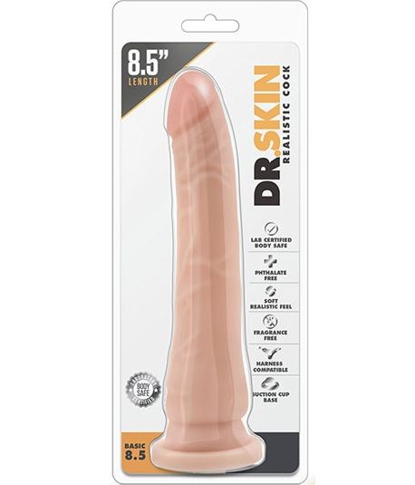 Телесный фаллоимитатор Realistic Cock Basic 8.5 - 21,6 см.
