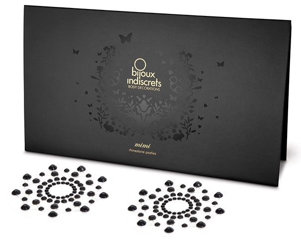 Чёрные наклейки на грудь Mimi Bijoux