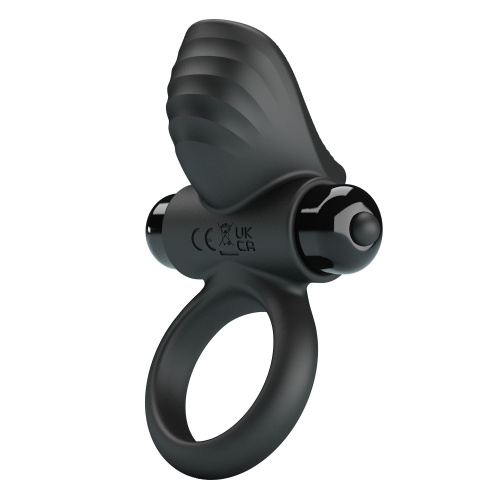 Черное эрекционное кольцо с вибрацией Adrien