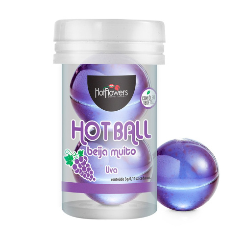 Лубрикант на масляной основе Hot Ball Beija Muito с ароматом винограда (2 шарика по 3 гр.)