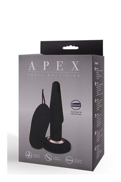 Чёрная анальная вибропробка APEX BUTT PLUG SMALL BLACK - 14 см.