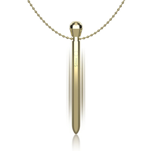 Золотистая подвеска на шею с вибрацией