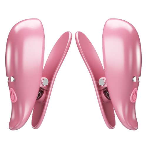 Розовые вибромассажеры для сосков с пультом ДУ Cayley