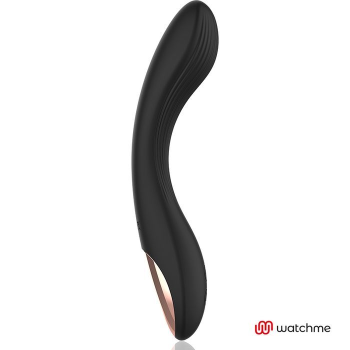 Черно-золотой вибратор с пультом-часами Anne s Desire Curve G-Spot Vibe Wireless Watchme - 20,5 см.