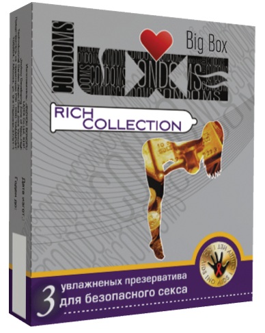 Цветные презервативы LUXE Big Box Rich collection - 3 шт.