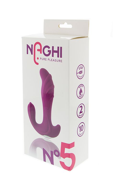 Фиолетовый вибратор с клиторальной стимуляцией N5 RECHARGEABLE DUO VIBRATOR