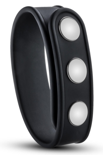 Черное эрекционное кольцо на кнопках