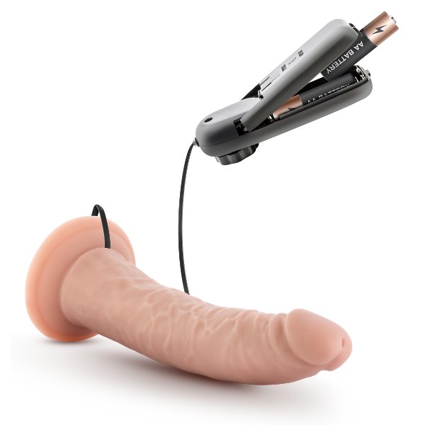 Телесный вибратор-реалистик Dr. Dave 7 Inch Vibrating Cock - 19 см.