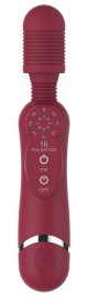 Красный универсальный массажер Silicone Massage Wand - 20 см.