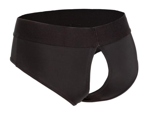 Черные трусы для страпона BACKLESS BRIEF HARNESS 2XL/3XL