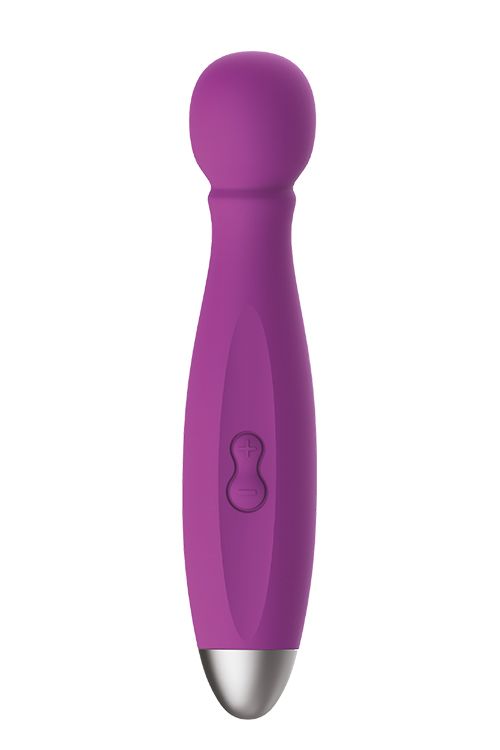 Фиолетовый вибратор с 3 насадками Queenpin - 15 см.
