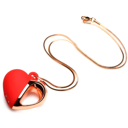 Красное ожерелье с подвеской-вибратором 10X Vibrating Silicone Heart Necklace