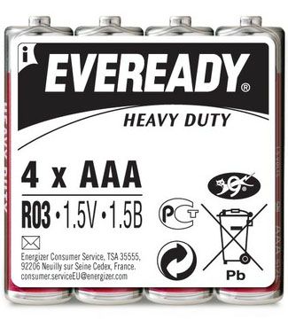 Батарейки EVEREADY R03 типа AAA - 4 шт.