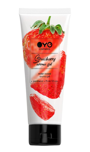 Лубрикант на водной основе OYO Aroma Gel Strawberry с ароматом клубники - 75 мл.