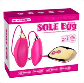 Парные розовые виброяца Sole Egg с пультом