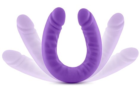 Фиолетовый двусторонний фаллоимитатор 18 inch Silicone Slim Double Dong  - 45,7 см.