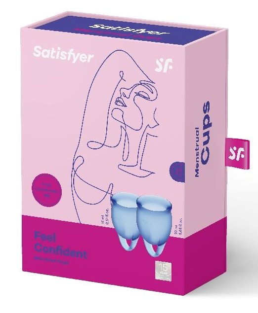 Набор синих менструальных чаш Feel confident Menstrual Cup