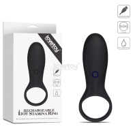 Черное эрекционное виброкольцо IJOY Rechargeable Stamina Ring