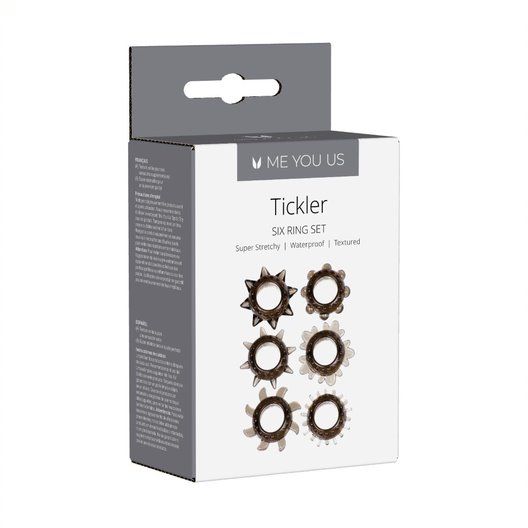 Набор из 6 дымчатых колец Tickler Set Textured Ring