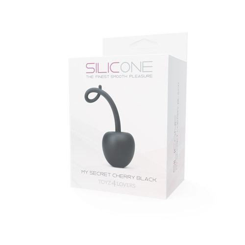 Чёрный анальный стимулятор SILICONE MY SECRET CHERRY - 11 см.