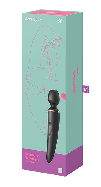 Черный вибратор Satisfyer Wand-er Woman