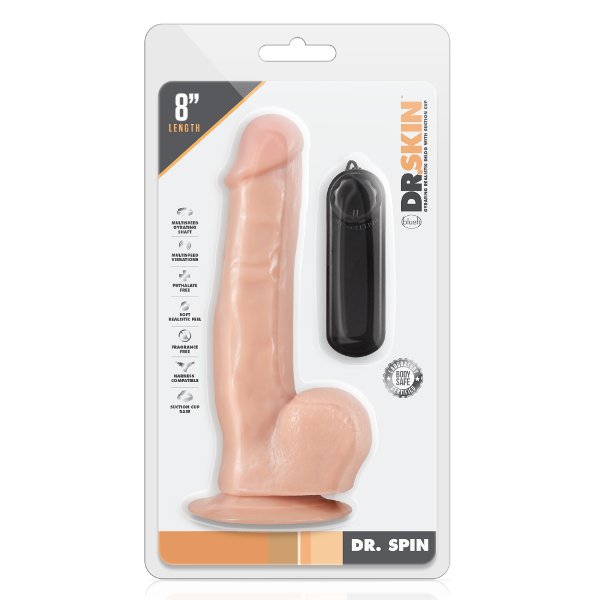 Телесный ротатор-реалистик Dr. Spin 8 inch Gyrating Realistic Dildo - 21,6 см.