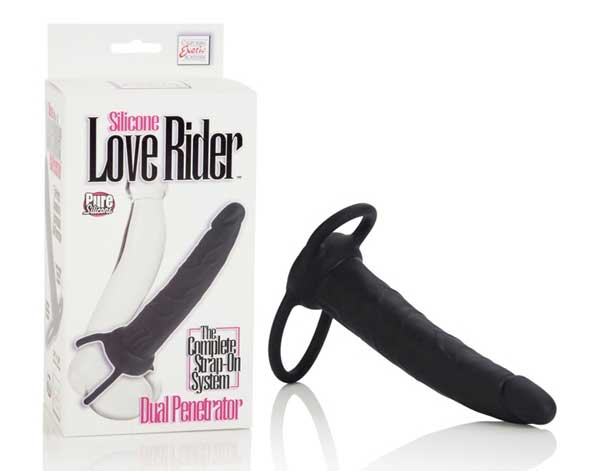 Насадка на пенис Silicone Love Rider Dual Penetrator для двойного проникновения - 14 см.