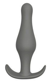 Серый удлиненный анальный стимулятор PLUG WITH T-HANDLE - 12,7 см.