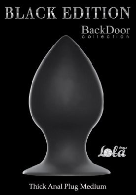 Чёрная анальная пробка Thick Anal Plug Medium - 9,5 см.