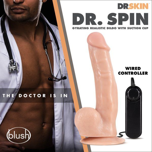 Телесный ротатор-реалистик Dr. Spin 8 inch Gyrating Realistic Dildo - 21,6 см.