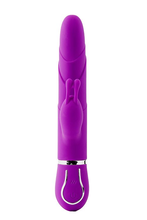 Фиолетовый вибратор-кролик FLORAL FANTASY с ушками - 22 см.