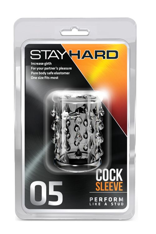 Прозрачная насадка с капельками STAY HARD COCK SLEEVE 05 CLEAR