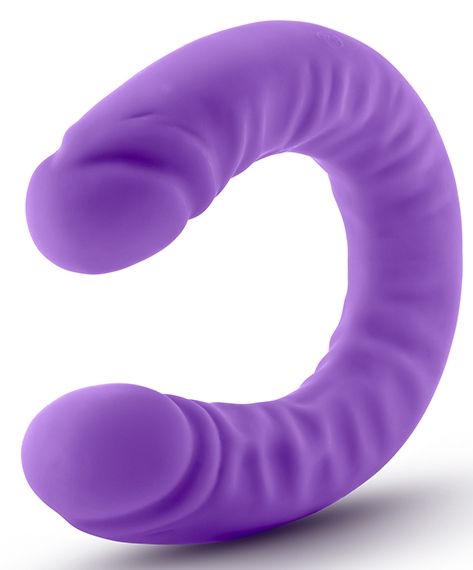 Фиолетовый двусторонний фаллоимитатор 18 inch Silicone Slim Double Dong  - 45,7 см.