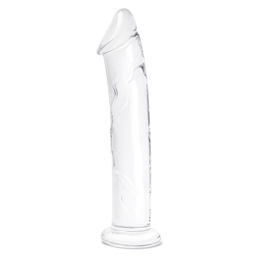 Большой стеклянный стимулятор 12’’ Glass Dildo With Veins   Flat Base - 28 см.