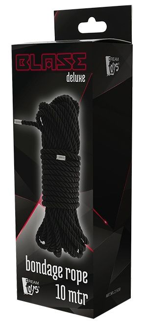 Черная веревка для бондажа BONDAGE ROPE - 10 м.