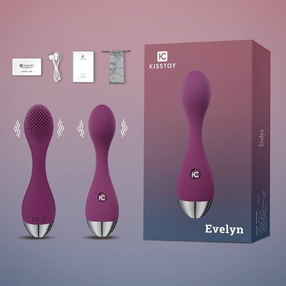 Фиолетовый вибромассажер G-Spot Evelyn - 15,1 см.