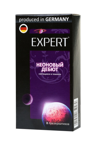 Светящиеся в темноте презервативы Expert  Неоновый дебют  - 8 шт.