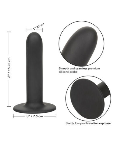 Черный анальный стимулятор Silicone Smooth Probe - 15,25 см.