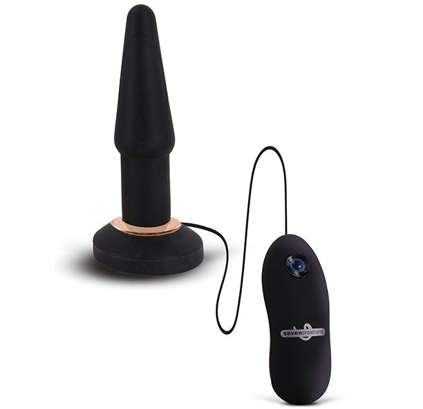 Чёрная анальная вибропробка APEX BUTT PLUG SMALL BLACK - 14 см.