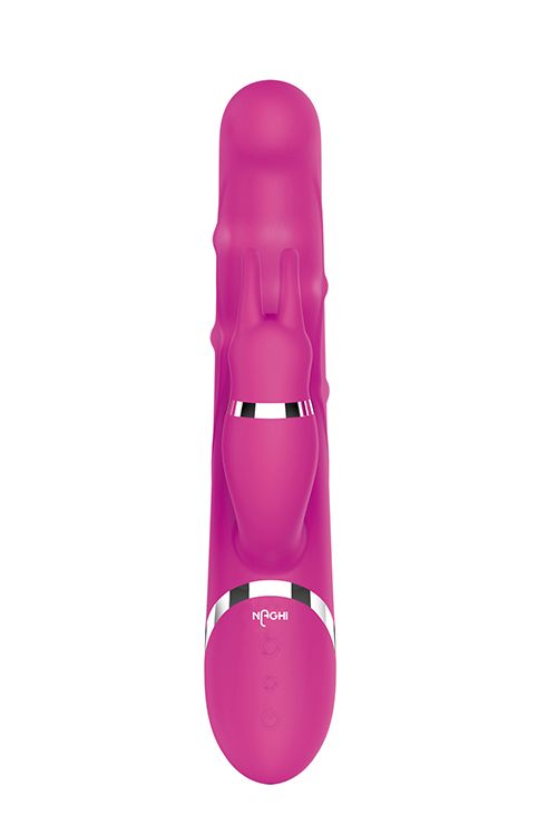 Розовый вибратор-кролик NAGHI NO.41 RECHARGEABLE DUO VIBRATOR - 24 см.