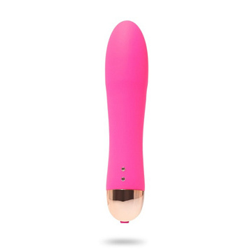 Розовый гладкий вибратор Massage Wand - 14 см.