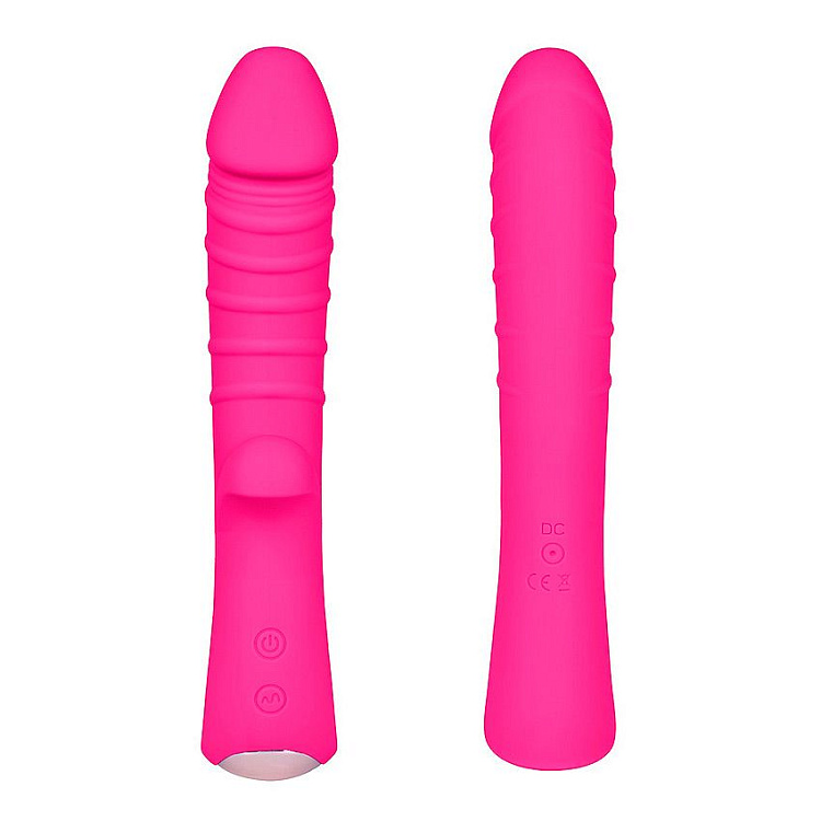 Ярко-розовый вибромассажер 5  Silicone Wild Passion - 19,1 см.